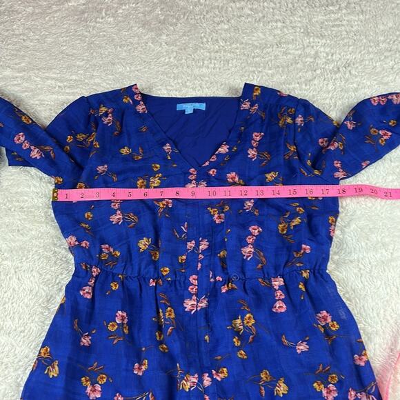Draper James RSVP boho blue floral print prairie dress, size small - Picture 5 of 10